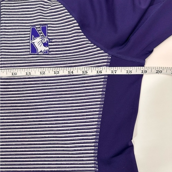 Northwestern Wildcats Cutter & Buck Striped 1/4 Zip Pullover Size Medium - Picture 10 of 11